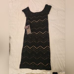 Black bebe body con dress